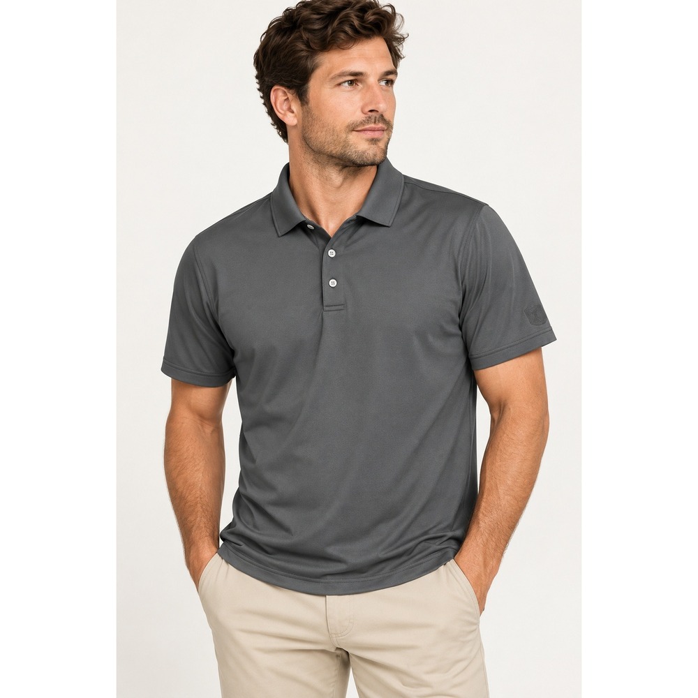 PGA Tour Airflux Mens Golf Polo Shirt XXL Charcoal Gray Performance Mesh Casual